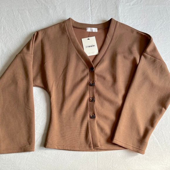NWT Oak + Fort v-neck cardigan - Picture 3 of 4